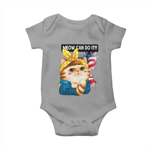 Meow Can Do It Baby Onesie Funny Feminist Cat Lover Gift TS12 Sport Gray Print Your Wear