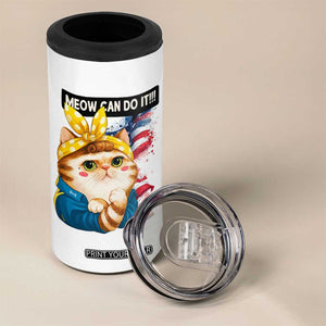 Meow Can Do It 4 in 1 Can Cooler Tumbler Funny Feminist Cat Lover Gift TS12 Print Your Wear
