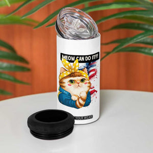 Meow Can Do It 4 in 1 Can Cooler Tumbler Funny Feminist Cat Lover Gift TS12 Print Your Wear