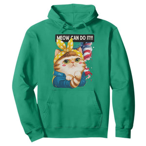 Meow Can Do It Hoodie Funny Feminist Cat Lover Gift TS12 Irish Green Print Your Wear