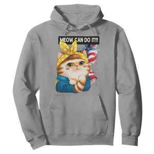 Meow Can Do It Hoodie Funny Feminist Cat Lover Gift TS12 Sport Gray Print Your Wear