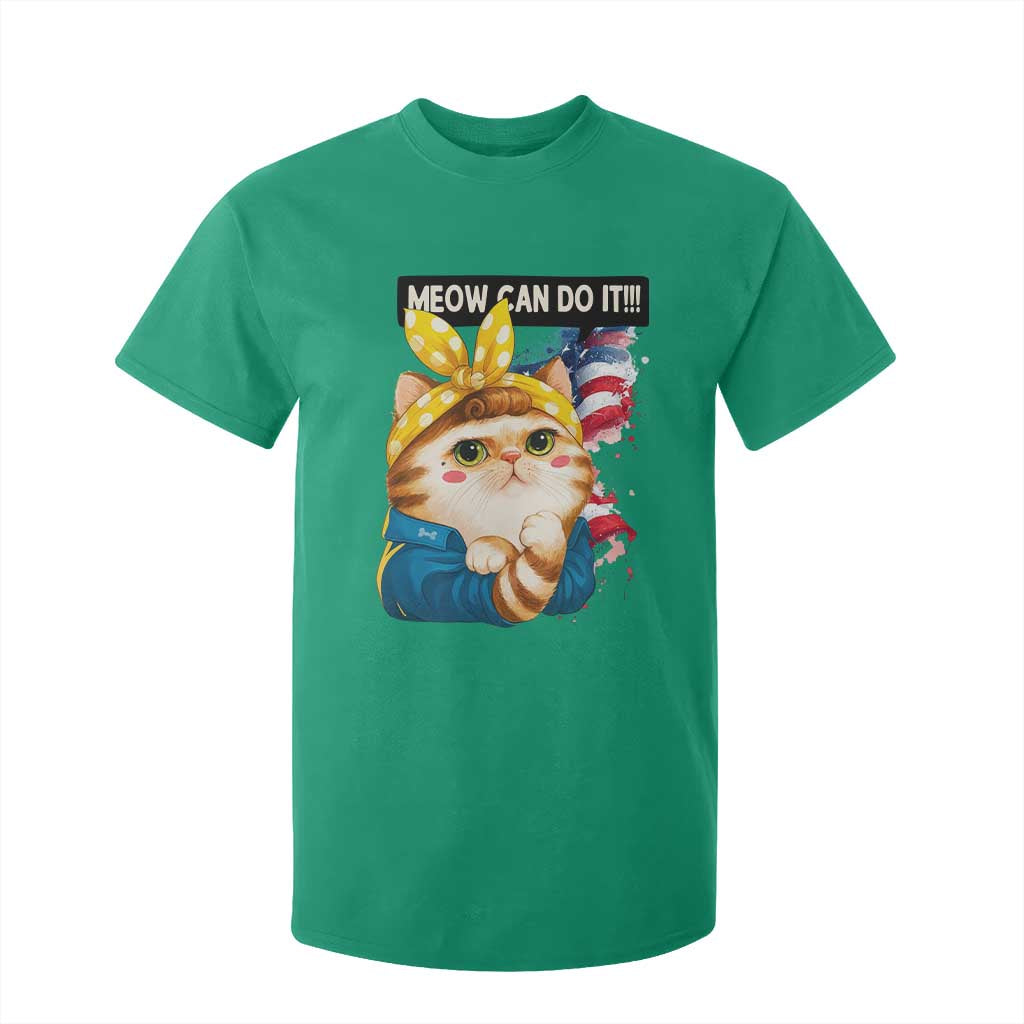 Meow Can Do It T Shirt For Kid Funny Feminist Cat Lover Gift TS12 Irish Green Print Your Wear