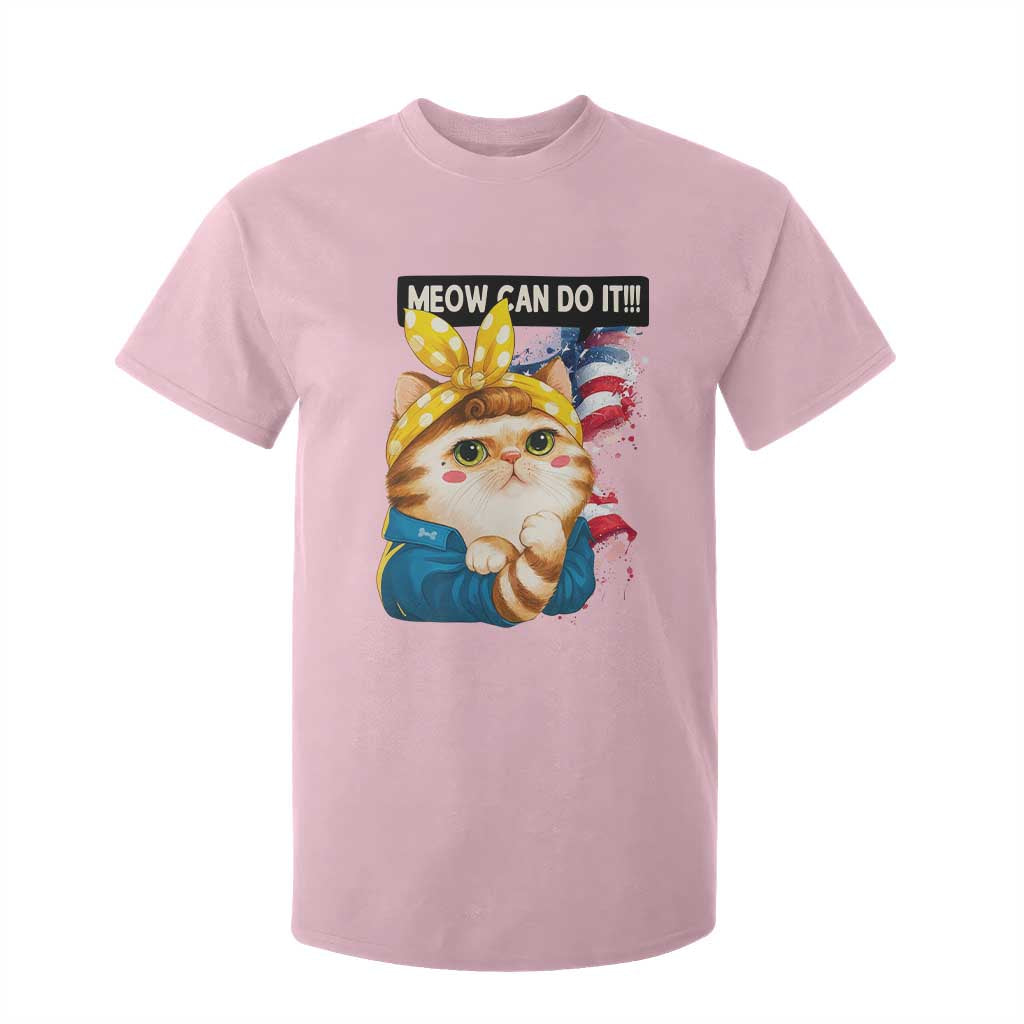 Meow Can Do It T Shirt For Kid Funny Feminist Cat Lover Gift TS12 Light Pink Print Your Wear