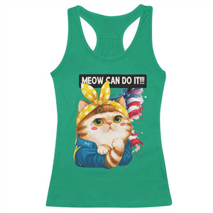 Meow Can Do It Racerback Tank Top Funny Feminist Cat Lover Gift TS12 Irish Green Print Your Wear