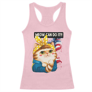 Meow Can Do It Racerback Tank Top Funny Feminist Cat Lover Gift TS12 Light Pink Print Your Wear