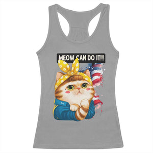 Meow Can Do It Racerback Tank Top Funny Feminist Cat Lover Gift TS12 Sport Gray Print Your Wear