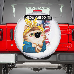 Meow Can Do It Spare Tire Cover Funny Feminist Cat Lover Gift TS12 White Print Your Wear