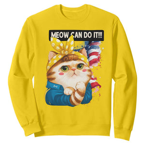 Meow Can Do It Sweatshirt Funny Feminist Cat Lover Gift TS12 Daisy Print Your Wear