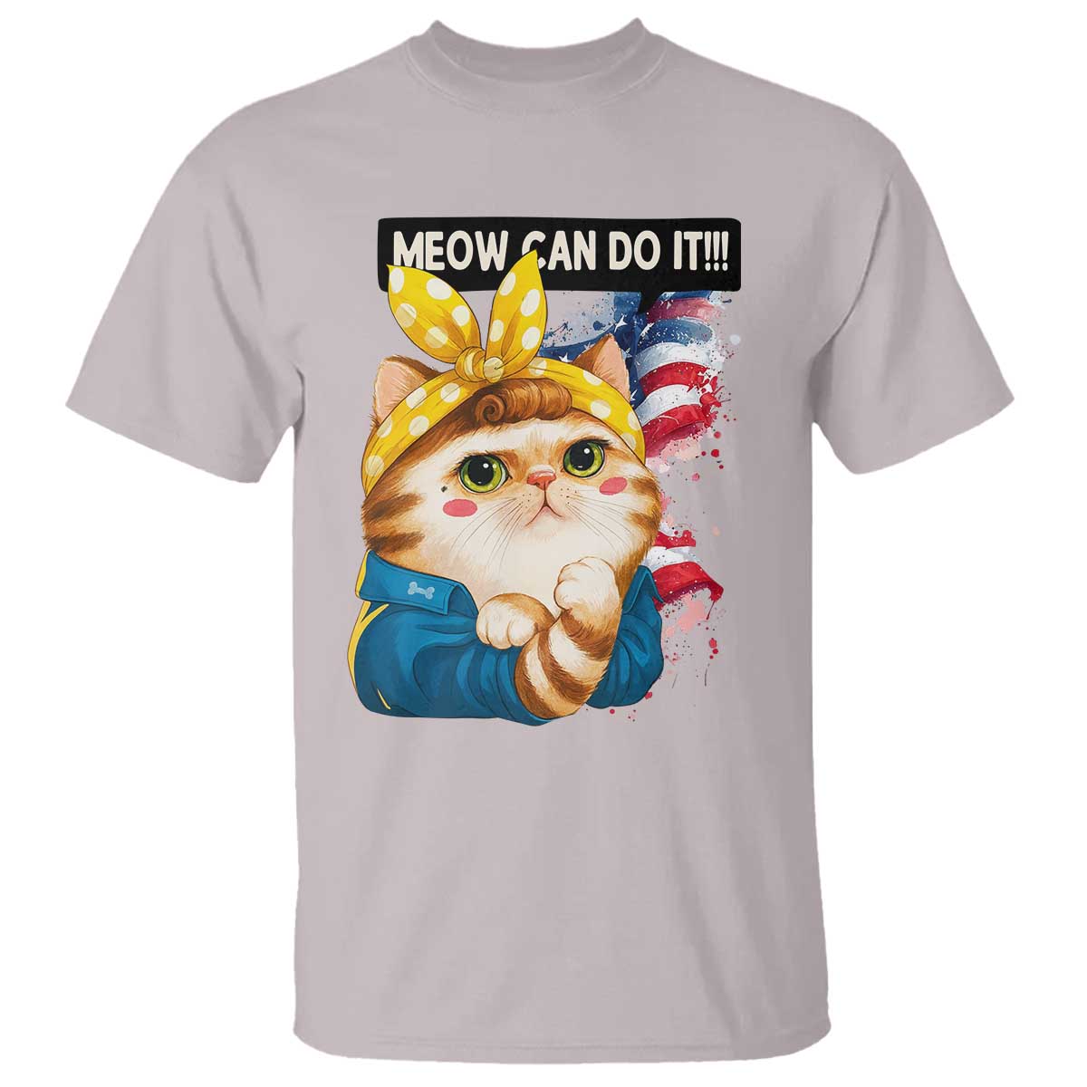 Meow Can Do It T Shirt Funny Feminist Cat Lover Gift TS12 Ice Gray Print Your Wear