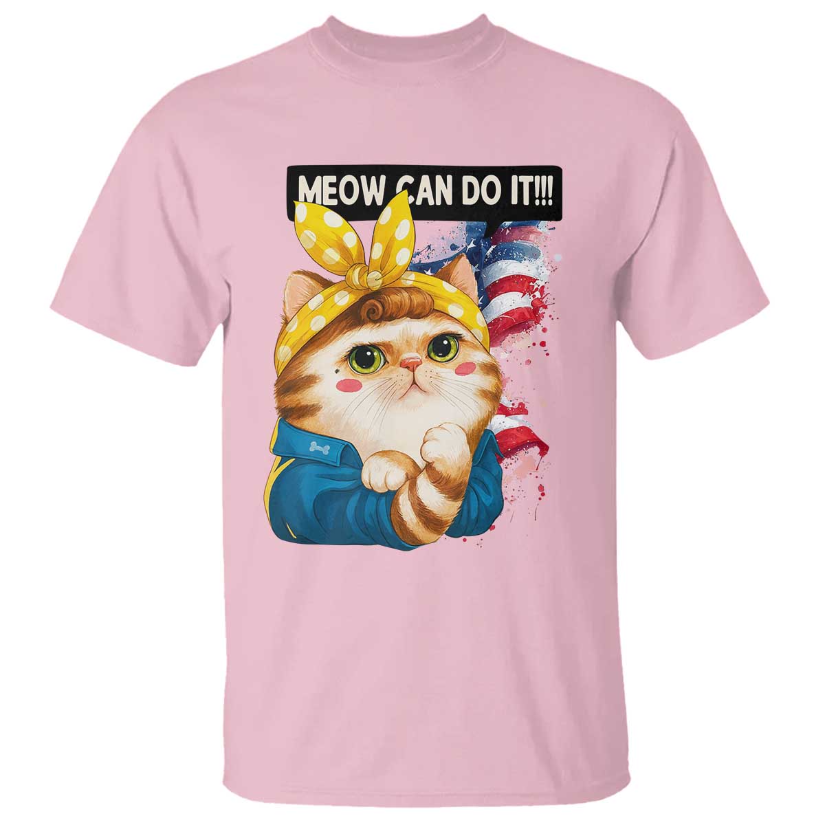 Meow Can Do It T Shirt Funny Feminist Cat Lover Gift TS12 Light Pink Print Your Wear