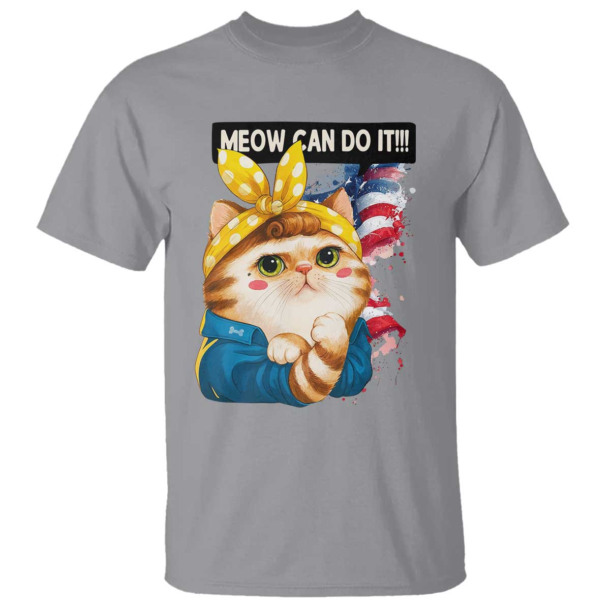 Meow Can Do It T Shirt Funny Feminist Cat Lover Gift TS12 Sport Gray Print Your Wear