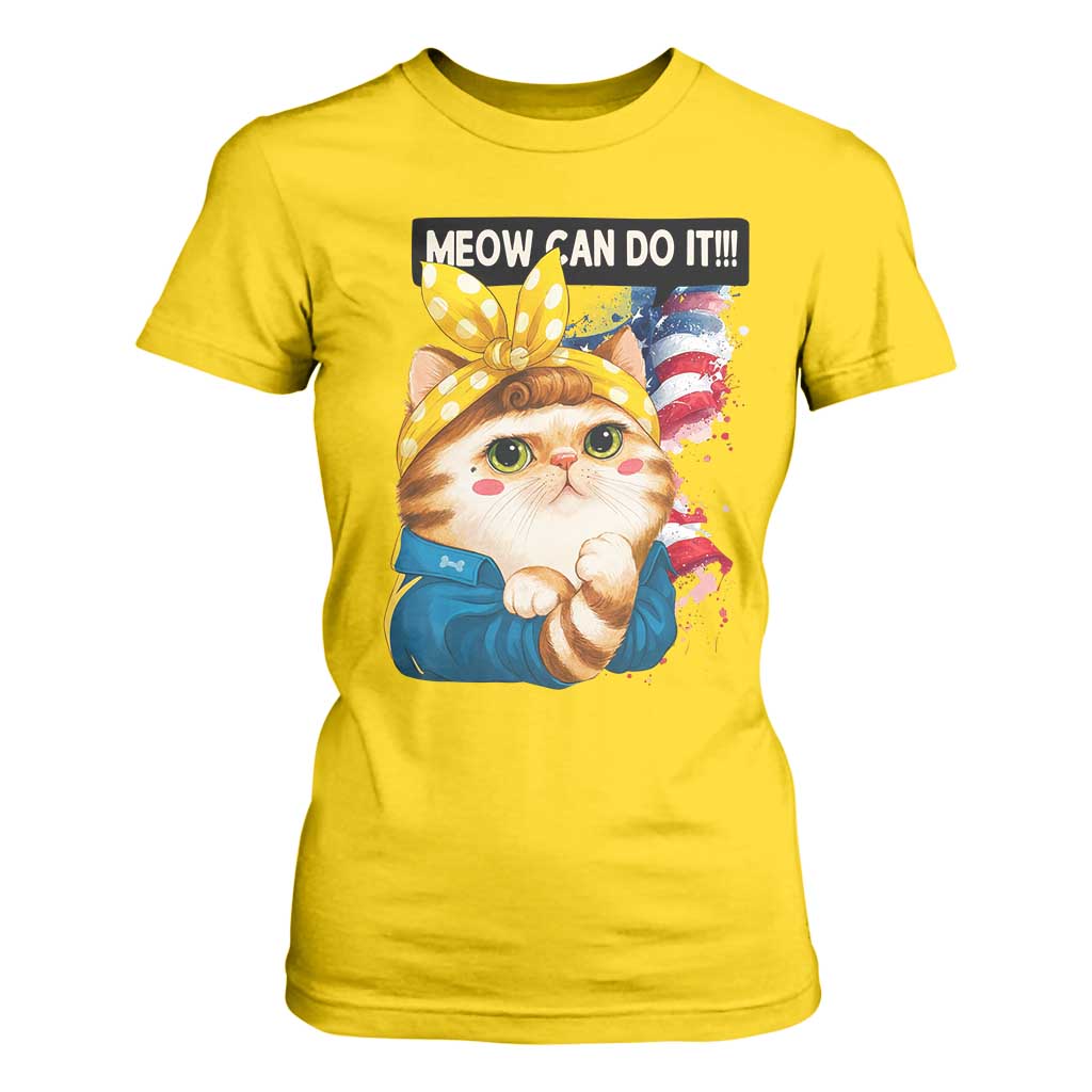 Meow Can Do It T Shirt For Women Funny Feminist Cat Lover Gift TS12 Daisy Print Your Wear