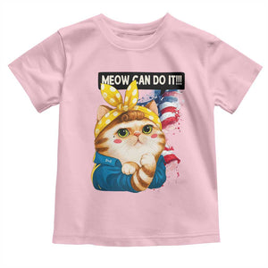 Meow Can Do It Toddler T Shirt Funny Feminist Cat Lover Gift TS12 Light Pink Print Your Wear