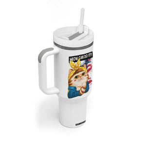 Meow Can Do It Tumbler With Handle Funny Feminist Cat Lover Gift TS12 Print Your Wear