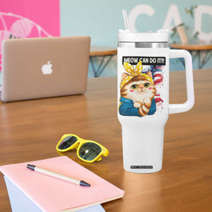 Meow Can Do It Tumbler With Handle Funny Feminist Cat Lover Gift TS12 Print Your Wear