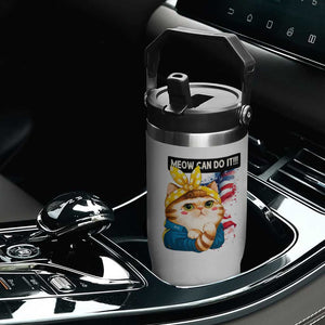 Meow Can Do It Flip Straw Tumbler Funny Feminist Cat Lover Gift TS12 Print Your Wear