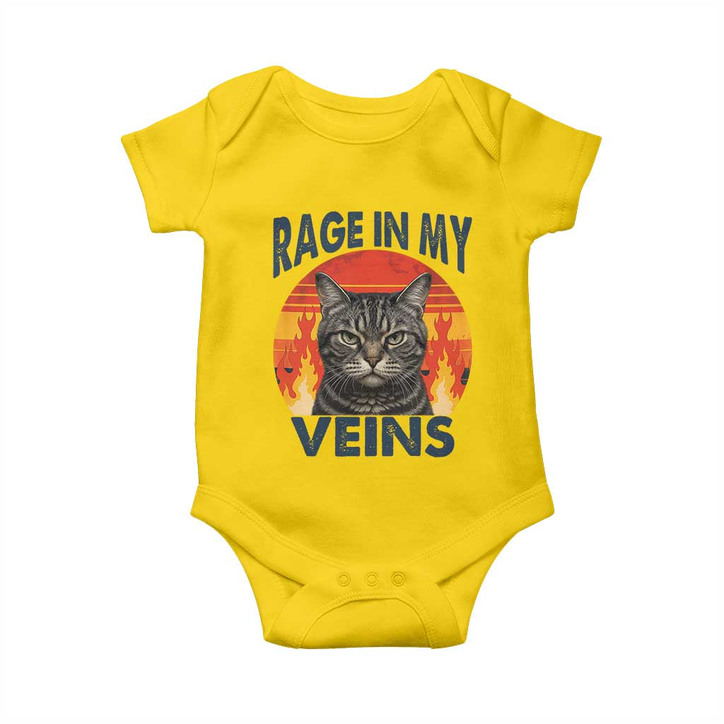 Cat Meme Baby Onesie Funny Rage In My Veins Sarcastic Animal Humor TS12 Daisy Print Your Wear