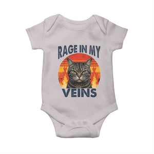 Cat Meme Baby Onesie Funny Rage In My Veins Sarcastic Animal Humor TS12 Ice Gray Print Your Wear