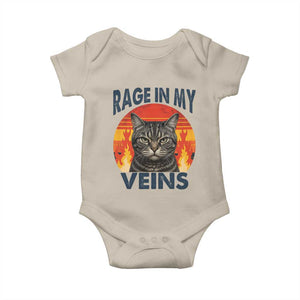 Cat Meme Baby Onesie Funny Rage In My Veins Sarcastic Animal Humor TS12 Sand Print Your Wear