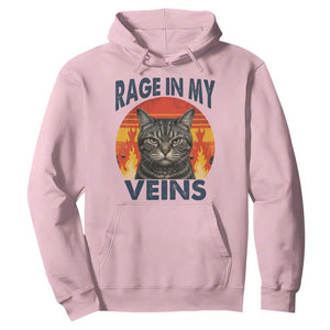 Cat Meme Hoodie Funny Rage In My Veins Sarcastic Animal Humor TS12 Light Pink Print Your Wear