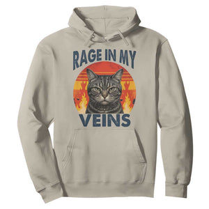 Cat Meme Hoodie Funny Rage In My Veins Sarcastic Animal Humor TS12 Sand Print Your Wear