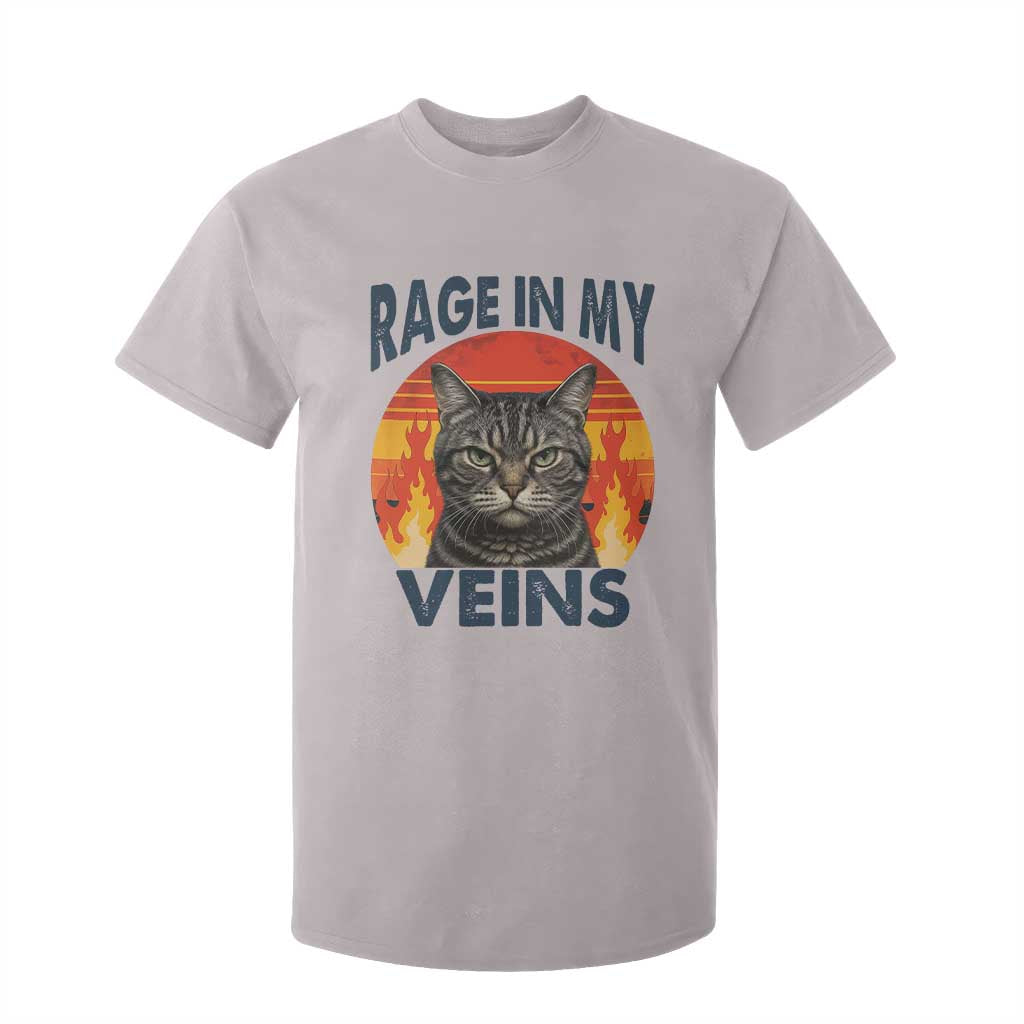 Cat Meme T Shirt For Kid Funny Rage In My Veins Sarcastic Animal Humor TS12 Ice Gray Print Your Wear