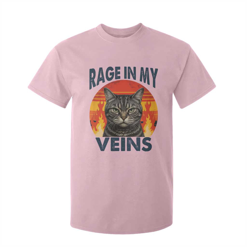 Cat Meme T Shirt For Kid Funny Rage In My Veins Sarcastic Animal Humor TS12 Light Pink Print Your Wear