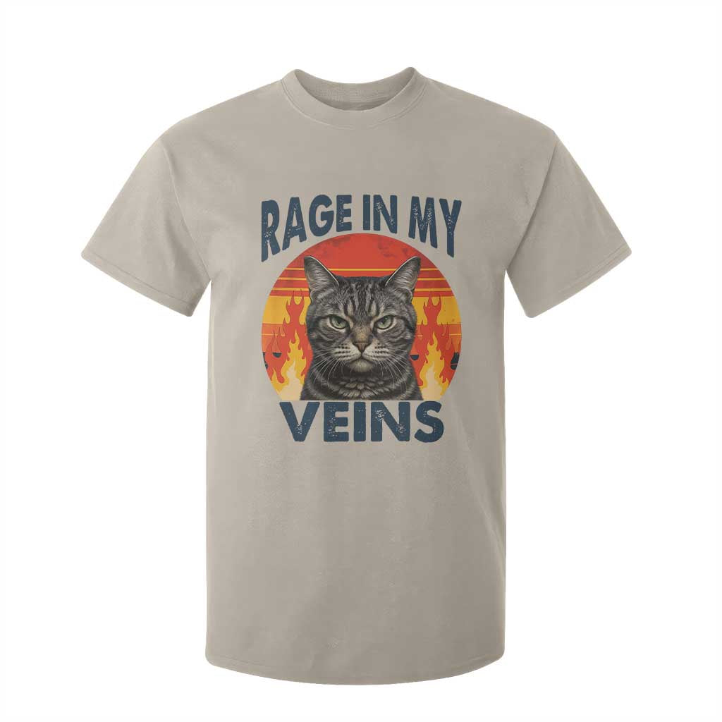 Cat Meme T Shirt For Kid Funny Rage In My Veins Sarcastic Animal Humor TS12 Sand Print Your Wear