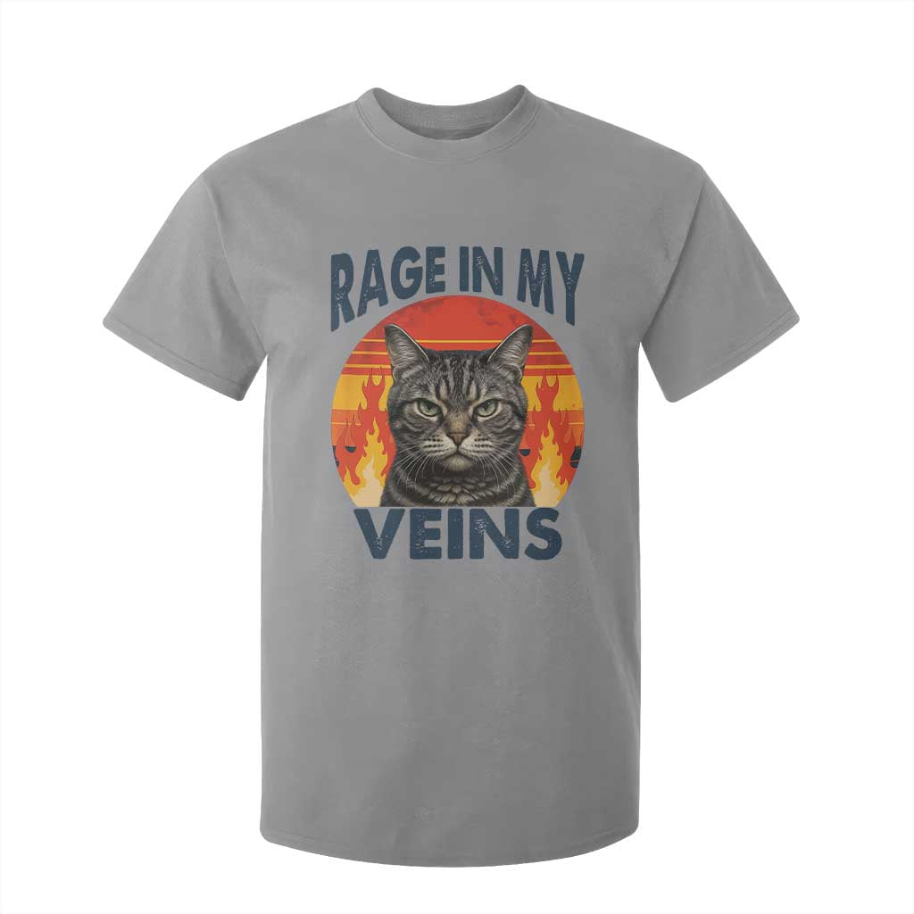 Cat Meme T Shirt For Kid Funny Rage In My Veins Sarcastic Animal Humor TS12 Sport Gray Print Your Wear