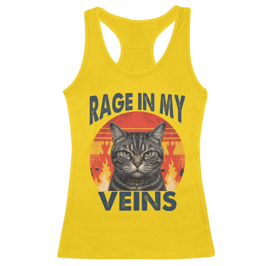 Cat Meme Racerback Tank Top Funny Rage In My Veins Sarcastic Animal Humor TS12 Daisy Print Your Wear