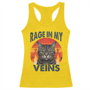 Cat Meme Racerback Tank Top Funny Rage In My Veins Sarcastic Animal Humor TS12 Daisy Print Your Wear