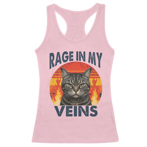 Cat Meme Racerback Tank Top Funny Rage In My Veins Sarcastic Animal Humor TS12 Light Pink Print Your Wear