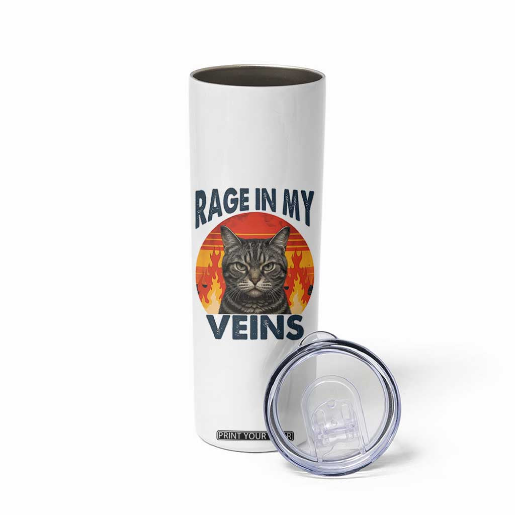 Cat Meme Skinny Tumbler Funny Rage In My Veins Sarcastic Animal Humor TS12 Print Your Wear