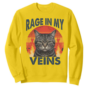 Cat Meme Sweatshirt Funny Rage In My Veins Sarcastic Animal Humor TS12 Daisy Print Your Wear