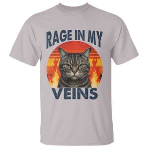 Cat Meme T Shirt Funny Rage In My Veins Sarcastic Animal Humor TS12 Ice Gray Print Your Wear