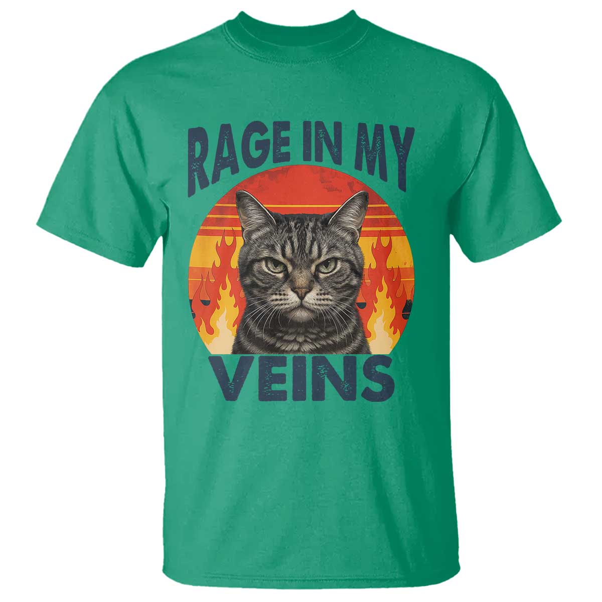 Cat Meme T Shirt Funny Rage In My Veins Sarcastic Animal Humor TS12 Irish Green Print Your Wear