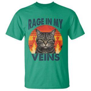 Cat Meme T Shirt Funny Rage In My Veins Sarcastic Animal Humor TS12 Irish Green Print Your Wear