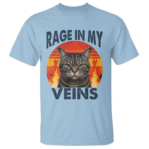 Cat Meme T Shirt Funny Rage In My Veins Sarcastic Animal Humor TS12 Light Blue Print Your Wear