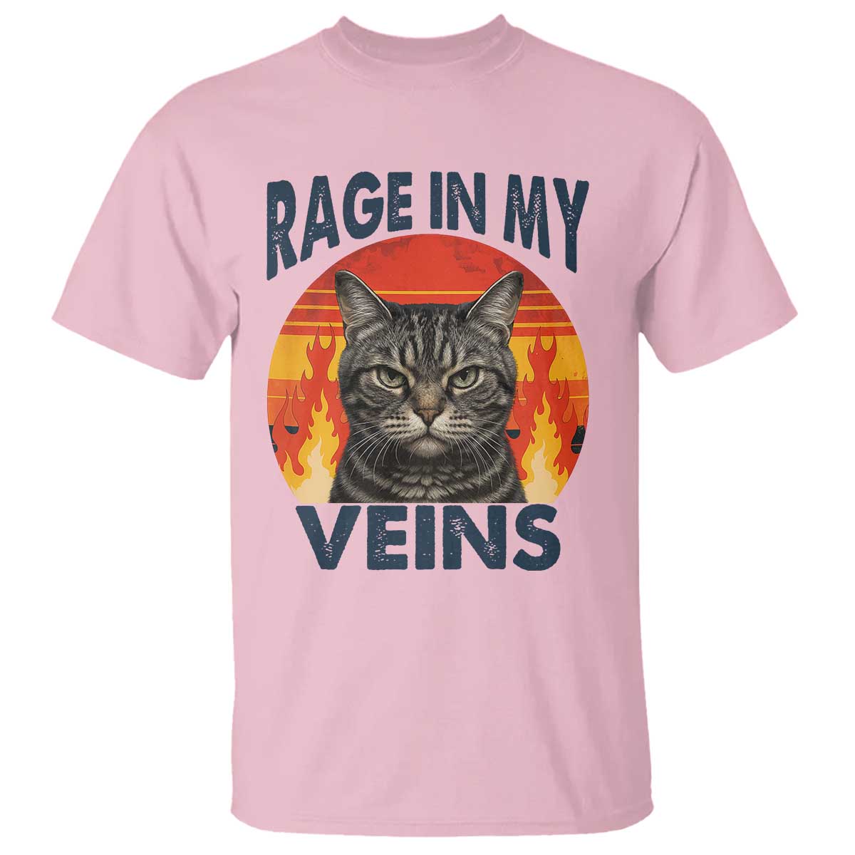 Cat Meme T Shirt Funny Rage In My Veins Sarcastic Animal Humor TS12 Light Pink Print Your Wear
