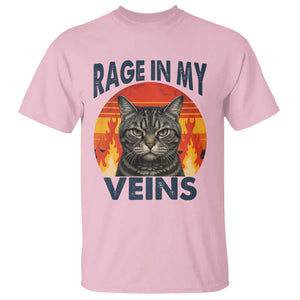 Cat Meme T Shirt Funny Rage In My Veins Sarcastic Animal Humor TS12 Light Pink Print Your Wear