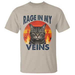Cat Meme T Shirt Funny Rage In My Veins Sarcastic Animal Humor TS12 Sand Print Your Wear