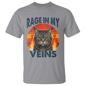 Cat Meme T Shirt Funny Rage In My Veins Sarcastic Animal Humor TS12 Sport Gray Print Your Wear