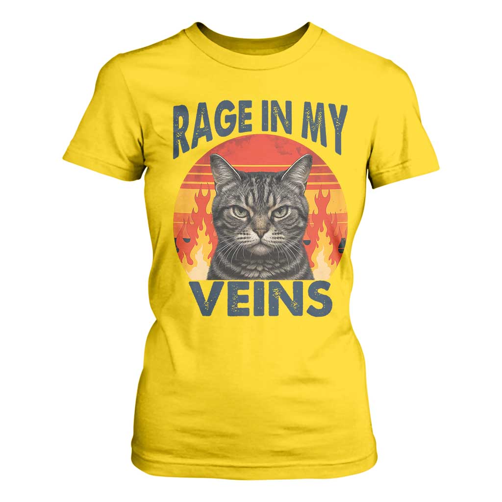 Cat Meme T Shirt For Women Funny Rage In My Veins Sarcastic Animal Humor TS12 Daisy Print Your Wear