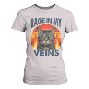 Cat Meme T Shirt For Women Funny Rage In My Veins Sarcastic Animal Humor TS12 Ice Gray Print Your Wear