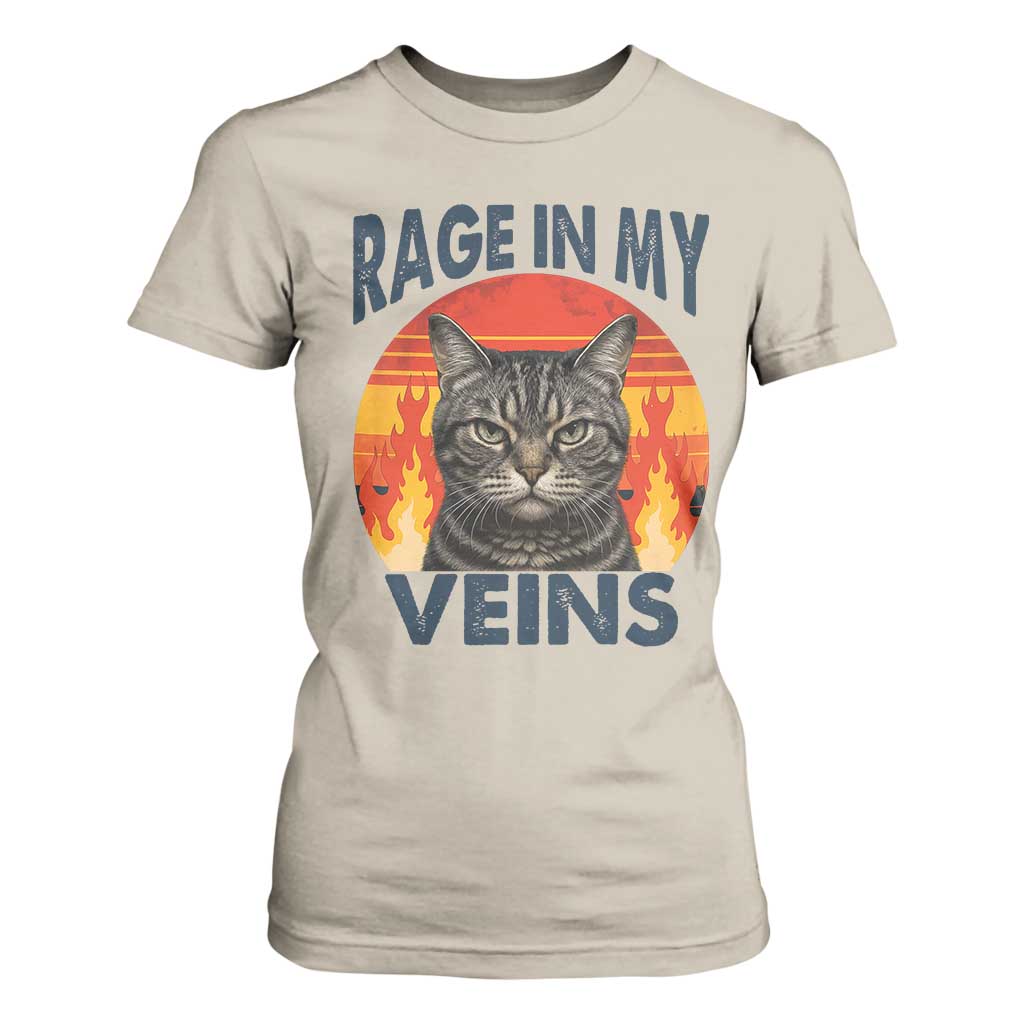 Cat Meme T Shirt For Women Funny Rage In My Veins Sarcastic Animal Humor TS12 Sand Print Your Wear