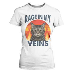 Cat Meme T Shirt For Women Funny Rage In My Veins Sarcastic Animal Humor TS12 White Print Your Wear