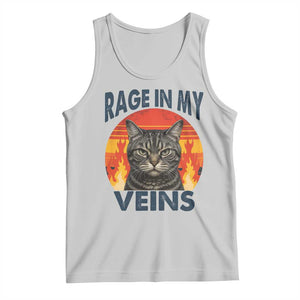 Cat Meme Tank Top Funny Rage In My Veins Sarcastic Animal Humor TS12 Ash Print Your Wear