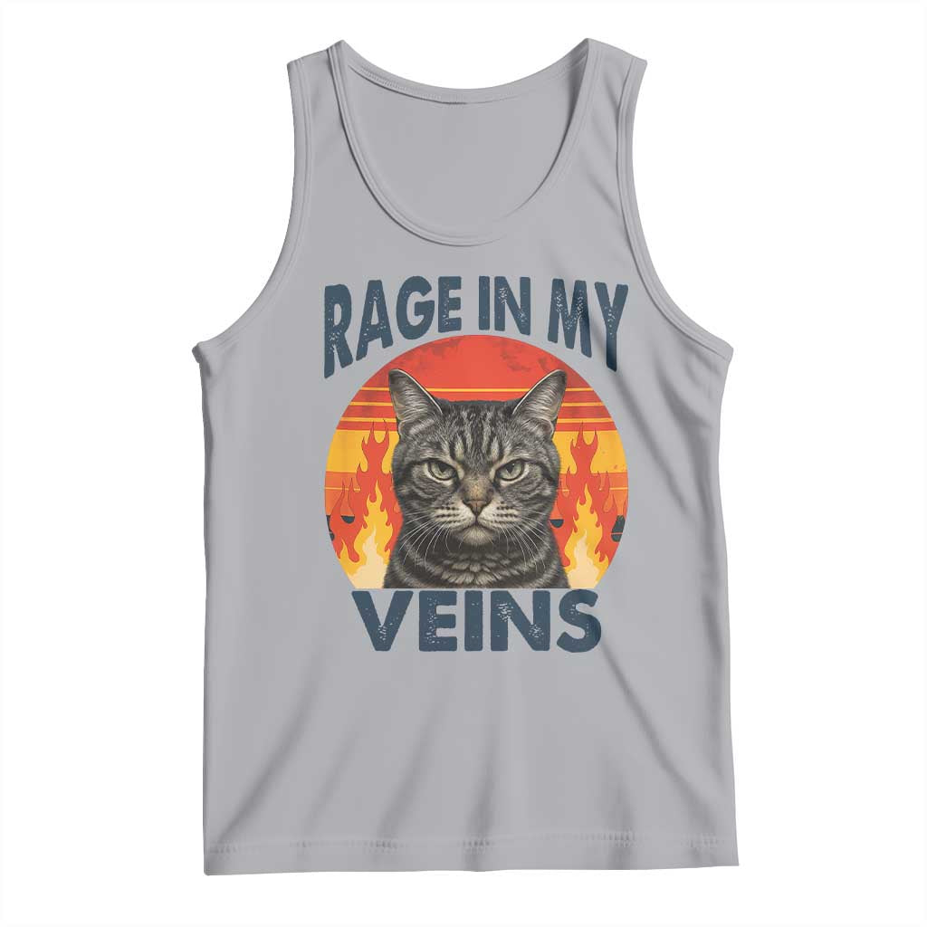 Cat Meme Tank Top Funny Rage In My Veins Sarcastic Animal Humor TS12 Athletic Heather Print Your Wear
