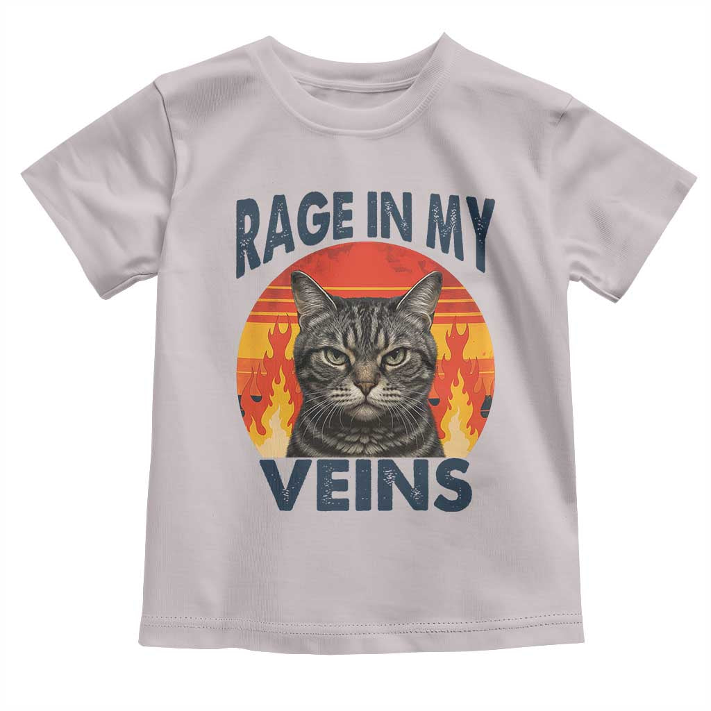 Cat Meme Toddler T Shirt Funny Rage In My Veins Sarcastic Animal Humor TS12 Ice Gray Print Your Wear