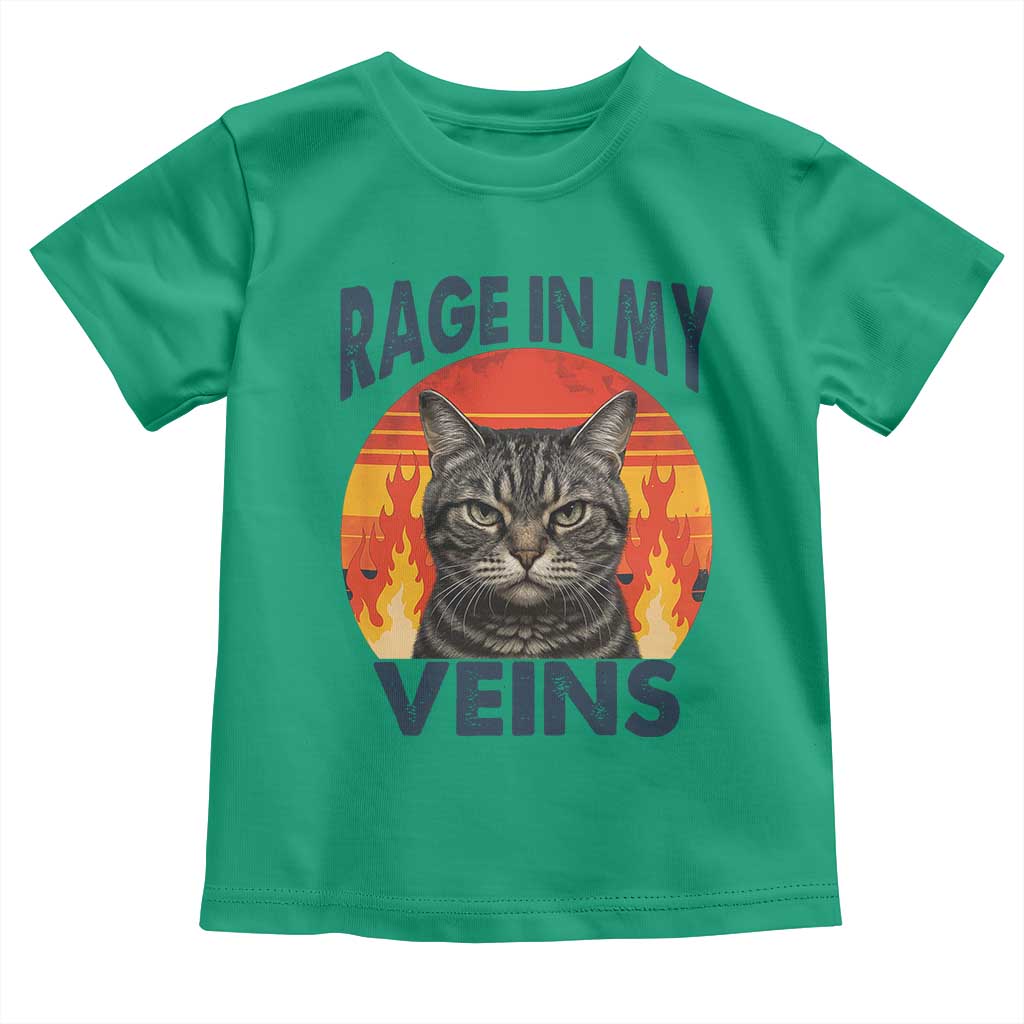 Cat Meme Toddler T Shirt Funny Rage In My Veins Sarcastic Animal Humor TS12 Irish Green Print Your Wear